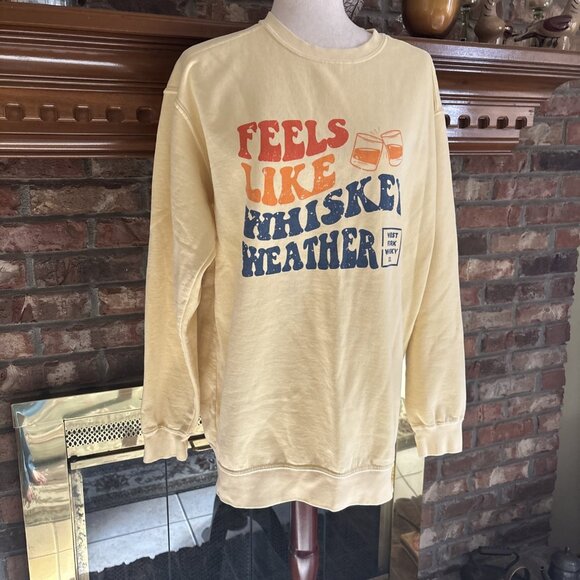 comfort colors sweatshirt Feels Like Whisky Size Large Yellow - Picture 1 of 6
